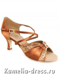 SAMBA-2307-(8cm)-Dark-Tan-Satin